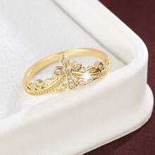 1pc Classic Cross Design Cubic Zirconia Inlaid Women Fashion Ring - Multicolor - View 10