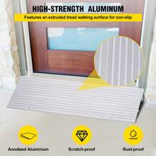 Threshold Ramps For Doorways, 2"/3"/4"/5" Rise Door Ramp For Wheelchairs, Aluminum Door Threshold Ramp, 700 Lbs Load Capacity Adjustable Threshold Ramp For Wheelchairs, Scooters, Power Chairs, Home Steps Entry - 2" Rise - View 5