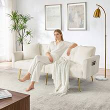 Sofa Bed Mattress - Beige + Teddy - View 11