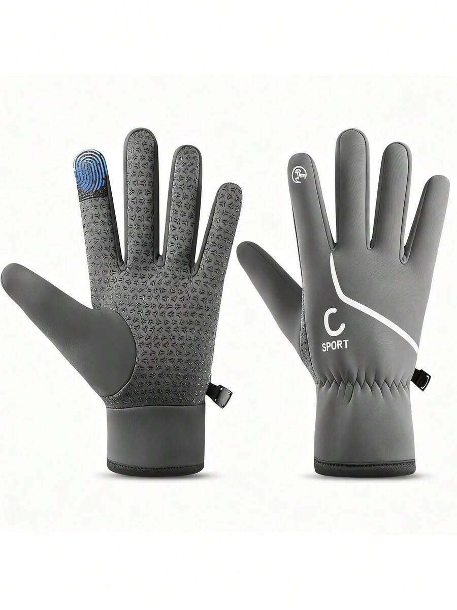 Guantes de Invierno, Guantes para Frío Impermeables y Térmicos con Forro Grueso, Antideslizantes y Ajustables para Hombres y Mujeres, Guantes para Motociclista, Manejar, Ciclismo, Correr y Esquí,40986234 - Naranja - Ver 1