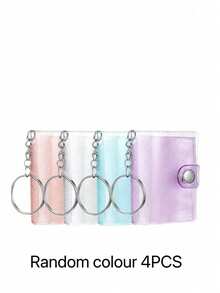 1pc/4pcs 1-Inch Mini Photo Album With Keychain, Transparent Pocket Photo Album Keychain, Suitable For Photos, Valentine's Day Gift, Wedding, Birthday, Anniversary Memories - Multicolor - View 8