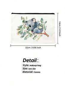 Watercolor Koala Pattern, Multifunctional Travel Makeup Bag, Emergency Snack Bag, Durable Polyester Zipper Storage Bag, Storage Bag, Machine Washable Minimalist Design, Suitable For Toiletries, Travel, Vacation, Business, Fitness And Camping, Suitable For Women, Valentine's Day Gift, New Year's Gift, Ramadan Gift, Mother's Day Gift - Multicolor - View 10