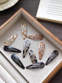 20个豹纹复古小号防滑金属发夹，女士休闲Y2K时尚，适合固定头发、护肤、日常使用 - 彩色 - 查看 8