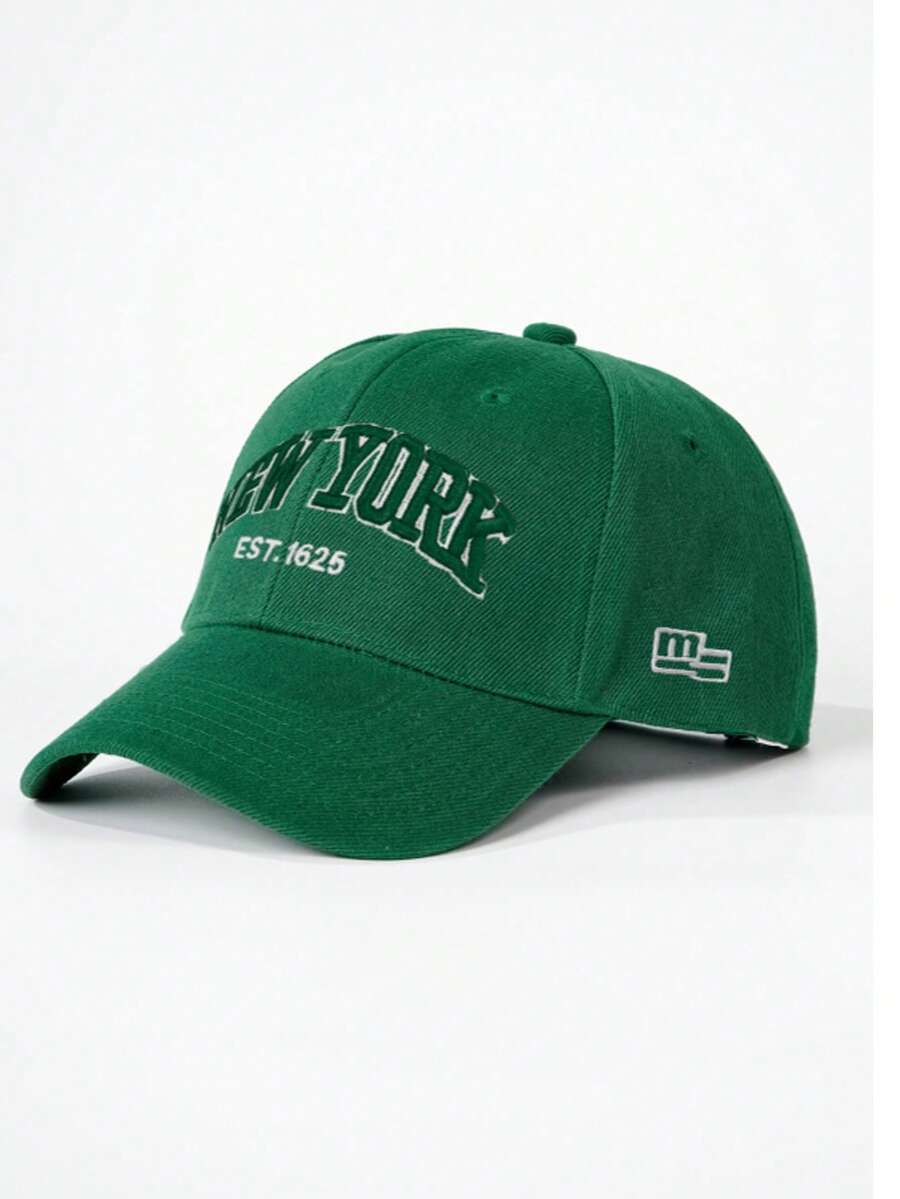 1pc Embroidered "NEW YORK" Faux Fur Brim Baseball Cap, Outdoor Sun Protection Adjustable Casual Snapback