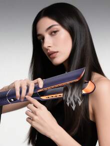 CRASTS 2-In-1 Hair Straightener Blow Dryer, High-Speed Brushless Motor, Dual Hot & Cold Air, Adjustable Temperature, Home Use Hair Styling Tool - Royal Blue - View 3