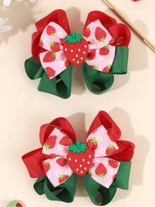 2 chiếc kẹp tóc hình quả dâu tây dễ thương dành cho bé gái, kẹp tóc trang trí hình dâu tây tinh tế, kẹp tóc ruy băng màu dâu tây, kẹp cá sấu, phù hợp cho sử dụng hàng ngày, tiệc sinh nhật và trang phục mùa hè. - Nhiều màu - Xem 9