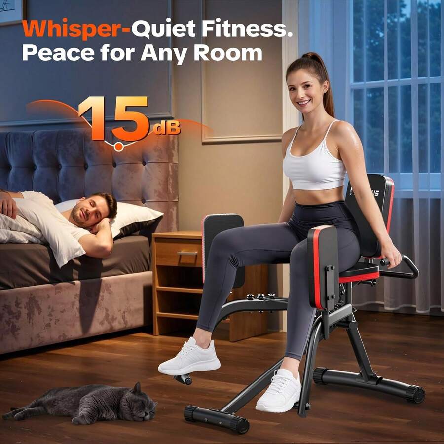 GCCSJ Legs And Glute Trainer,Hip Abductor Machine For Home Gym | Glute & Thigh Exercise Equipment, Outer Thigh Sculpting, Glute Machine For Women, Leg Abductor Machine, Booty Builder For Butt Workout The Perfect Gift For Your Girlfriend Or Mother - 黑紅 - 查看 1
