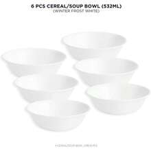 Vitrelle 6 - Piece Soup/Cereal Bowl Set Triple Layer Glass And Chip Resistant, 18 - Oz Lightweight Round Bowls, Winter Frost White - Bát 18oz - Xem 4