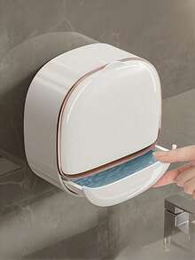 1 khay đựng xà phòng treo tường có thiết kế chống thấm nước và khay thoát nước. Hộp đựng xà phòng lỏng độc đáo. Thích hợp cho trang trí phòng tắm gia đình, lưu trữ đồ dùng phòng tắm, đồ dùng vệ sinh cá nhân và sử dụng trong ký túc xá. - Một kích thước phù hợp với tất cả - Xem 4