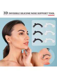 7件套硅胶鼻夹增高器 - 美鼻夹 - 鼻梁提拉塑形器，鼻部矫正器，鼻部提拉夹，美容配件，面部轮廓修饰，隐形塑形，耐用夹子，灵活设计，面部提拉工具，美容用户，自我护理必备，鼻子 - 彩色 - 查看 4