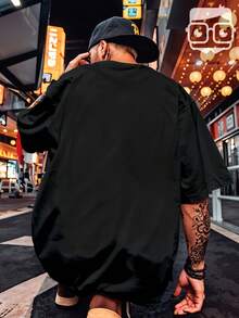 Camiseta Oversized Carnaval Bloquinho Folia Colorido Confete REF 3398 VEST NERD - Preto - Visão 2
