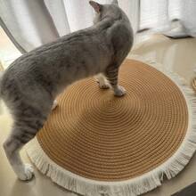 1 件不掉毛绳编织猫抓板，适合猫抓挠和休息，可作为改善氛围的家居宠物礼物 - 彩色 - 查看 7