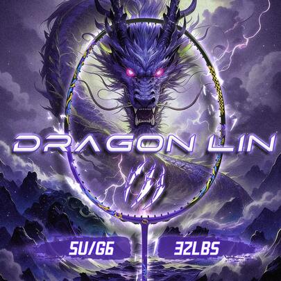 SALYWEE Dragon Lin Badminton Racket 5U G6 - T800 Carbon Fiber & 30T 6.8mm Mid Shaft, 28-32lbs, Secondary Molding Hybrid Frame, Fish Mouth Cone Cap, Offensive Racquets (300±3mm)