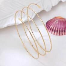 Women's Adjustable Arm Bracelet, Minimalist Style, Wrapped, Modern And Elegant Design For Summer And Party Looks - Vàng - Xem 5