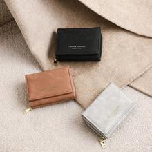 Minimalist Velvet Tri-Fold Multi-Card Slots Cute Student Wallet, Women Short Style Coin Purse - Multicolor - View 7