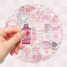 SCXXBSW 50pcs Valentine's Day Bookish Stickers, Cute Cartoon Stcikers For DIY Purposes Such As Skateboarding, Water Bottles, Laptops, And Mobile Phones - A - View 4