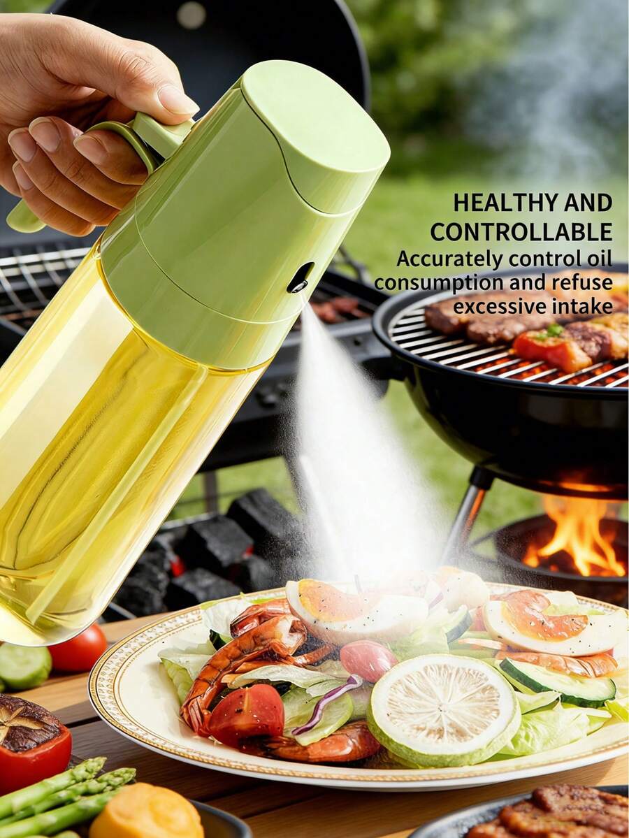 1pc 300ml Olive Oil Spray Bottle, Oil Vinegar Dispenser, Air Fryer Cooking Oil Bottle, Cooking Oil Sprayer Bottle For Salad, Baking, Grilling - Fuel Spraying and Refilling Integrated - View 1