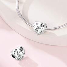 925 Sterling Silver Flower Beads, Parent-Child Hand-In-Hand Beads, Green Tree Of Life Beads, Parent-Child Beads, Mother-Daughter Dancing Tree Of Life Pendant, Sweet Family Pendant, Ultimate Family Clover Beads, Happy Little Kangaroo Beads, Eternal Mother's Love Pendant. Suitable For Authentic Snake Chain Bracelets, Necklaces, Bangles, Beaded Chains, DIY Jewelry Crafting, And Luxurious Best Friend Gifts. - Multicolor - View 7