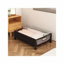 1/2*Underbed Storage Box On Wheels Lid Under Bed Sofa Portable Dustproof Organiz - Black - View 3
