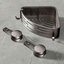 1 Piece Bathroom Storage Patch/Suction Cup Triangle Storage Rack Toilet Supplies Storage Punch-Free Wall-Mounted Bathroom Rack - Multicolor - View 5