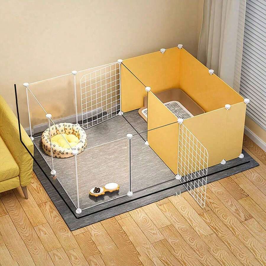 Easy Install Puppy Fence With Potty Area, Small Dog Fence, Indoor Pet Puppy Playpen - Multicolor - View 1