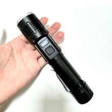 1个强光LED手电筒，30W LED+COB灯（白光和红光），便携式可充电手电筒，1节18650电池供电，铝合金材质，伸缩变焦，数字显示，移动电源，户外防水LED手电筒，功能强大的多功能手持手电筒，带强磁铁和侧夹，适用于露营、钓鱼、徒步旅行、狩猎、探险、紧急情况、运动等。 - 30W+COB - 查看 8