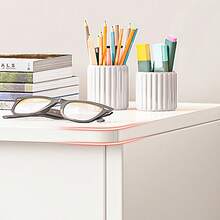 Gabinete de almacenamiento de cajones wood pila de 3 niveles | Organizador multiusos para dormitorio, oficina y baño | Ideal para juguetes, libros y artículos esenciales del hogar, opción de almacenamiento debajo de la mesa, almacenamiento debajo de la mesa - Blanco - Ver 3