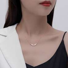 1件天使翅膀项链，时尚吊坠，简约设计，钛钢锁骨链，精致 - 天使之翼項鍊 - 查看 4