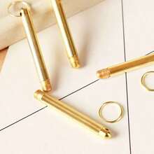 5/3/1 Set Mini Metal Ear Spoon Kit, With Keychain, Sterile, Batteryless, Suitable For Travel, School, Back To School, Travel Essentials, Home Essentials, Ear Cleaning - Gold - View 5