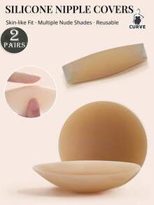 1/2 Pairs Of Reusable Silicone Nipple Covers – Invisible Self-Adhesive Breast Pads, Washable, Suitable For Backless Dresses, Wedding And Party Outfits. - Multicolor - View 18