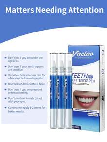 3支/盒 Vaclav牙齿美白笔、牙齿美白凝胶、牙齿漂白凝胶、去除牙渍、口腔卫生 - 3支裝/盒 - 查看 5