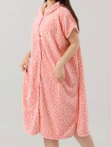 1pc Leopard Print Flannel Hooded Bathrobe - Women's Plush Robe, Comfortable Loose Fit Winter Loungewear, Thick Spa Hotel Bathrobe, Soft Robe Bathroom Decor - Pink - View 10