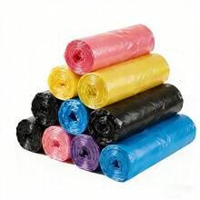 22/66/110pcs Colorful Leak-Proof Thickened Drawstring Trash Bags, Multi-Purpose Disposable Garbage Bags Suitable For Kitchen, Bathroom, Bedroom And Living Room, Home Storage, Fashionable Design, Trash Bag Dispenser - Multicolor - View 8