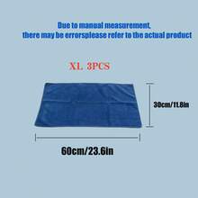 1pc/3pcs Coral Fleece Car Wash Towel, Double-Sided Absorbent Car Cleaning Cloth, Durable & Dirt-Resistant (Random Letter Pattern) - Blue - View 14