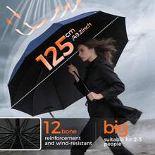 Mustarpicking Guarda-chuva de 125cm/49,2 pol. com 12 varetas, estrutura reforçada, à prova d'água e à prova de vento, guarda-chuva grande manual, disponível 24 horas, itens fofos - A - Visão 5