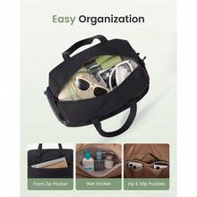 Small Gym Bag For Women With Large Tumbler Holder Pocket, Carry On Weekender Travel Duffel Bag With Shoe Compartment, Overnight Mini Personal Bag With Pouch For Workout Sport Dance Yoga - 黑色 - 查看 4