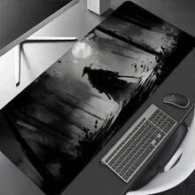Mousepad de Aquarela Samurai - Tapete de Teclado e Mouse de Tamanho Grande, Pode Ser Usado como Protetor de Mesa, Tapete de Estudo ou Tapete de Teclado. Múltiplos Tamanhos Disponíveis, 15,7*35,4 Polegadas (40*90 Cm). Um Presente de Aniversário e Feriado Ideal - Este Tapete de Teclado de Computador e Laptop é Adequado para Jogadores, Trabalhadores de Escritório e Estudantes. A Frente Apresenta um Material Suave e Macio de Alta Qualidade para um Toque Confortável - B - Visão 1