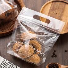 50pcs/Pack Transparent Ziplock Bags With Printed English Letters, Baking, DIY, Cafe, Dessert Shop, Cookies, Candy Packaging - Multicolor - View 7