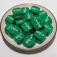 12pcs 16mm Round Fraction Dice, For Math Education - 1/2, 1/3, 1/4, 1/5, 1/6, 1/8 - Suitable For School And Home Teaching - Multicolor - View 14