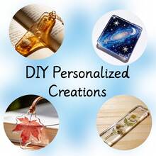 60毫升/80毫升升级版透明树脂，晶莹剔透，气味淡雅，适用于珠宝制作、铸造、DIY工艺品、花卉美甲水钻胶水 - 彩色 - 查看 2