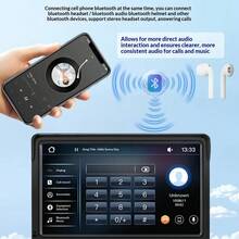 7英寸便携式车载MP5播放器，支持CarPlay和Android Auto，高清触摸屏，无线连接，安装简便，适用于出租车、卡车、SUV、轿车。支持TF卡/USB/蓝牙播放。 - A - 查看 5