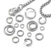 200-częściowe otwarte kółka zaciskowe ze stali nierdzewnej do tworzenia biżuterii, akcesoria DIY, podwójne łączniki kółek zaciskowych - Srebro - Zobacz 4