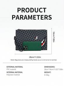 Washing Toiletry Bag Men's Handbag For Sports Business And Travel Storage Bag, Men Allover Graphic Clutch Bag Envelope Bag Underarm Bag Square Bag, Gift For Father Holiday Essentials Fall Stuff Anti-Theft Portable Lightweight Gift For Men Hand Bag Office Supplies Men Gift Gift For Husband Dad Gift Valentines Gift, Valentine Day, Easter - Multicolor - View 6