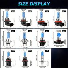 2 piezas Bombillas halógenas para faros de coche H7 H4 H11 H1 H13 9007 9012 880 5202 H9 9005/HB3 9006/HB4 de 100W 12V, 900% talla grande brillantes, luz blanca súper de 6500K, larga vida útil, fácil instalación, aptas para el 99% de los vehículos, enchufar y usar - R50 - Ver 12