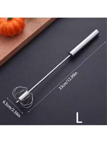1pc Baking-Specific Semi-Automatic Egg Beater Stainless Steel Hand Push Mixer Egg Whisking/Cream Mixing Graduation Essential - Multicolor - View 8