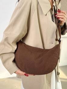 LECEY Unisex Sports Diagonal Shoulder Messenger Bag, Dumpling Shape, New Spring 2026 Collection - Coffee - View 2