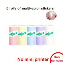 AI Mini Printer, Thermal Inkless Sticker Maker With 5 Rolls Printing Paper, Compatible With IOS&Android , For Study Notes, Pictures, DIY, Journal, Photos, Label,Scrapbook - Multicolor - View 14