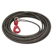 ZhdnBhnos Wire Rope Steel Winch Cable With ° Swivel Self-Locking Hook, Heavy Duty Lifting & Towing Rope For Hoist Crane Trailer Off-Road,  Lbs Breaking Strength (Red, /" X ') - Variant,4 - View 8