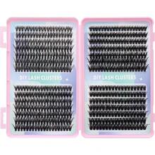 D Curl High Capacity Individual Eyelashes Book For Beginner, 10D20D30D40D50D60D80D Mix Style Dense Creling Segment Lashes Extension, DIY Makeup Beauty Fake Eyelash Books For Different Eye Makeup, Long Lasting Fluffy Thick Natural Look False Wispy Lash Suitable For Daily Outings, Travel, Photography, Gatherings, Weddings, And Makeup - D - View 2