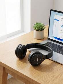 Nowe słuchawki Bluetooth Macaron Full-Ear, chowane i składane, modne damskie słuchawki z basem HIFI, rozmowy w wysokiej rozdzielczości, przenośne bezprzewodowe słuchawki Bluetooth, niedrogi prezent - Czarne - Zobacz 3